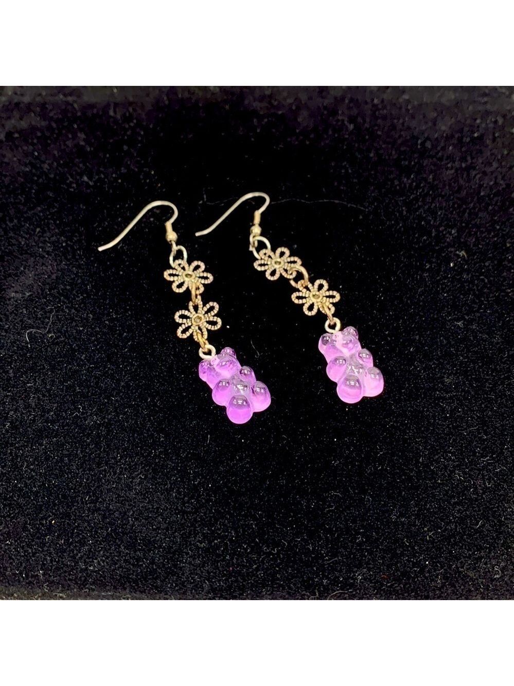 Purple Gummy Bear Earrings